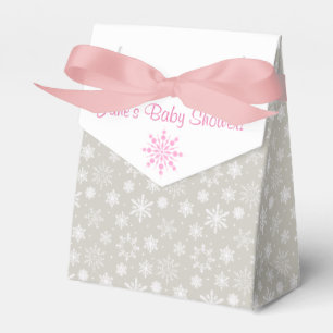 Graue und rosa Schneeflocke-Bevorzugungs-Kästen Geschenkschachtel