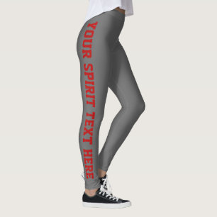 Graue und rote Leggings für den Eigensinn von Schu