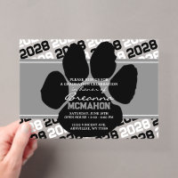 Graue und schwarze Abschluss Pawprint Mattiert