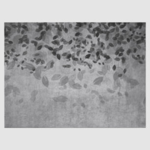 Graue und schwarze Blätter auf Gray Decoupage Seidenpapier
