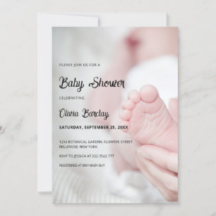 Graue und schwarze Kinderdusche Einladung