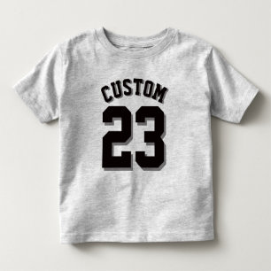 Graue und schwarze Kleinkind   Sports Jersey T-shirt