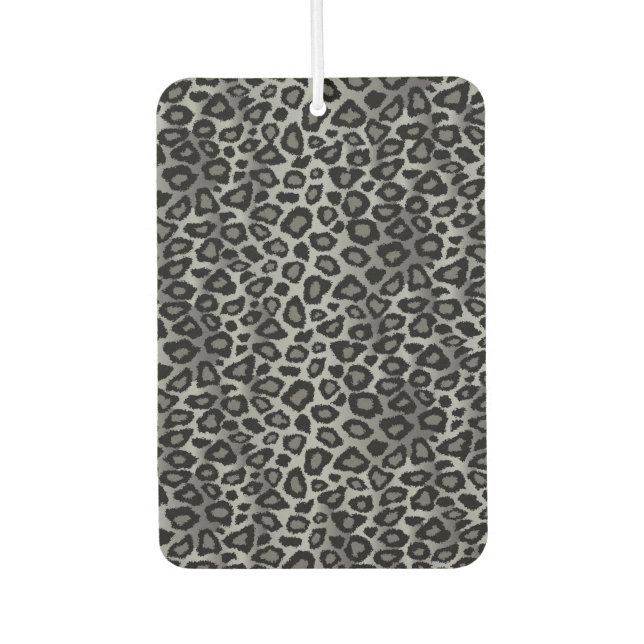 Graue und schwarze Leopard Autolufterfrischer (Vorderseite)
