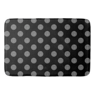 Graue und schwarze Polka-Punkte Badematte