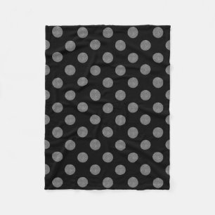 Graue und schwarze Polka-Punkte Fleecedecke