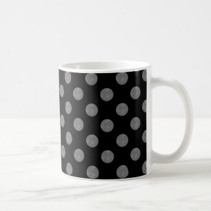 Graue und schwarze Polka-Punkte Kaffeetasse