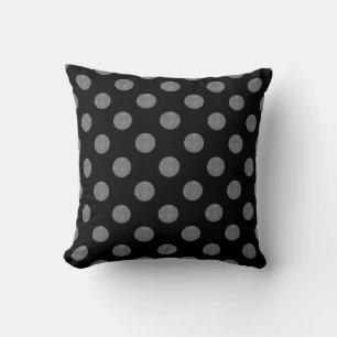 Graue und schwarze Polka-Punkte Kissen