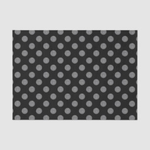 Graue und schwarze Polka-Punkte Seidenpapier