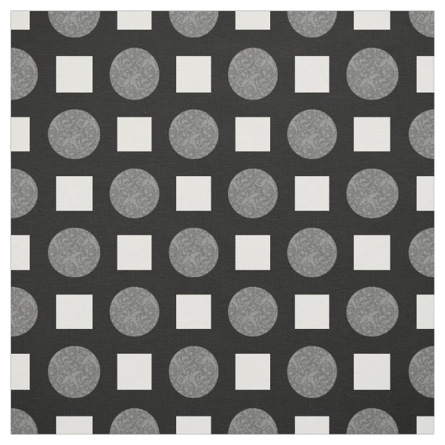 Graue und schwarze Polka-Punkte Stoff (Muster)