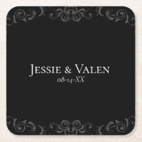 Graue und schwarze Swirl Gothic Wedding