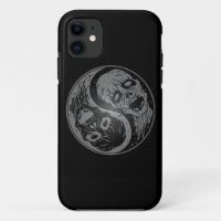 Graue und schwarze Yin Yang Zombies