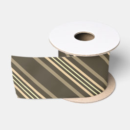 Graue und Sepia-Linienmuster Satinband