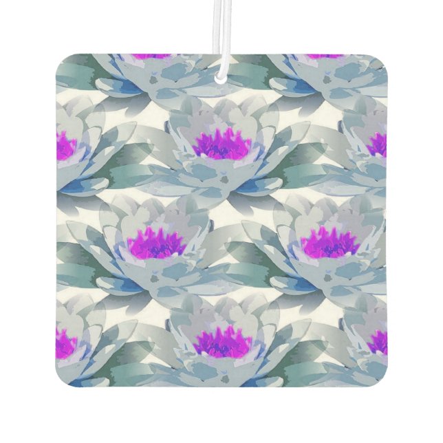 Graue und violette Blumenmuster Autolufterfrischer (Rückseite)