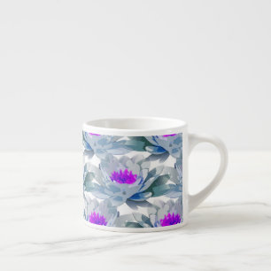 Graue und violette Blumenmuster Espressotasse