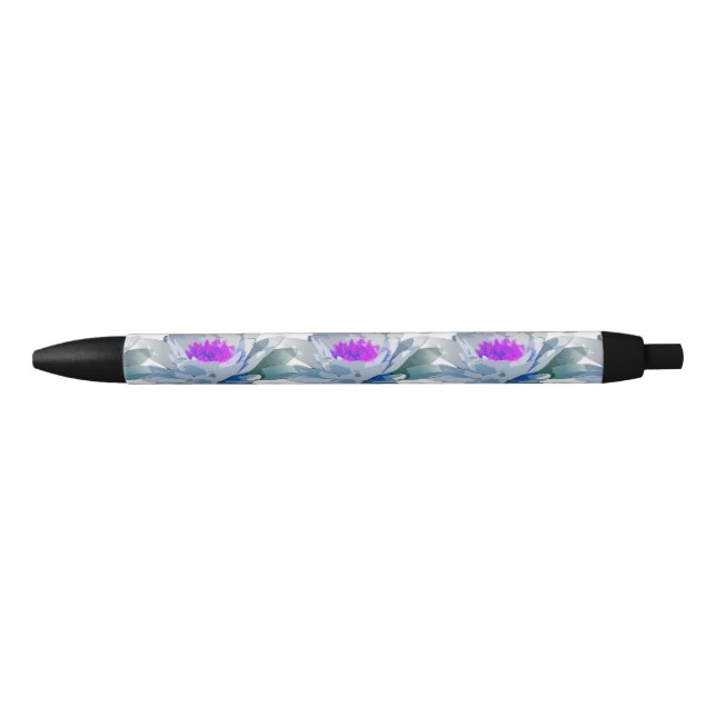 Graue und violette Blumenmuster Kugelschreiber (Vorderseite)