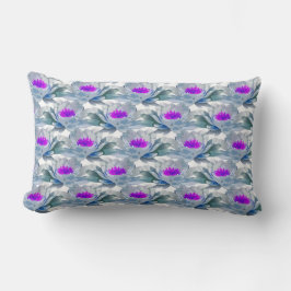 Graue und violette Blumenmuster Lendenkissen