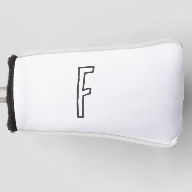 Graue und weiße Anfangsbuchstaben Mit Monogramm Sc Golf Headcover (Vorderseite)