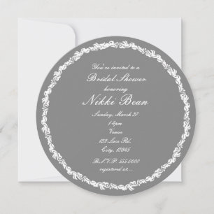 Graue und weiße elegante fancy Hochzeitseinladunge Einladung