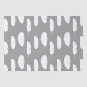 Graue und weiße Federn Seidenpapier