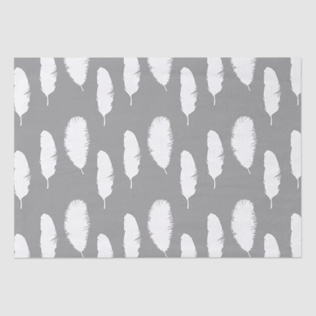 Graue und weiße Federn Seidenpapier (Vorderseite)