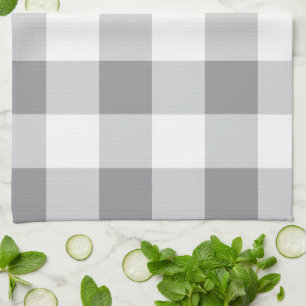 Graue und weiße Gingham-Muster Geschirrtuch