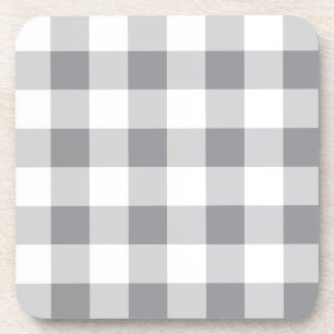 Graue und weiße Gingham-Muster Getränkeuntersetzer