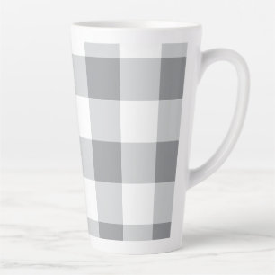 Graue und weiße Gingham-Muster Milchtasse