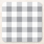 Graue und weiße Gingham-Muster Rechteckiger Pappuntersetzer<br><div class="desc">Cooles graues und weißes Schachbrettmuster.</div>