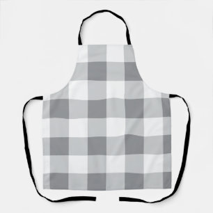 Graue und weiße Gingham-Muster Schürze