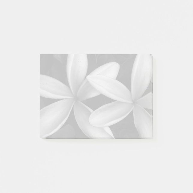 Graue und weiße hawaiianische Blume Post-it Klebezettel (Vorderseite)