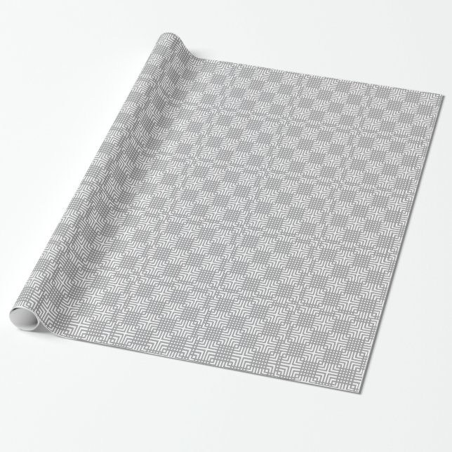 Graue und weiße japanische Schrift Geschenkpapier (Ungerollt)