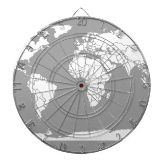 Graue und weiße Karte der Welt Dartscheibe