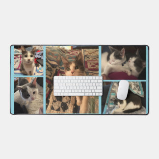Graue und weiße Katze Schreibtischunterlage