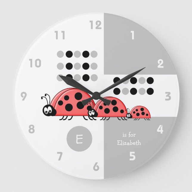 Graue und weiße Kidyllische mit Namen Große Wanduhr (Vorderseite)