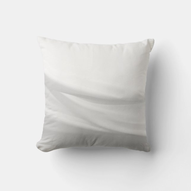Graue und weiße Minimalistische Abstrakte Waves Kissen (Vorderseite)