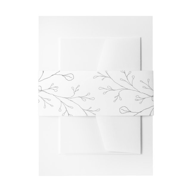 Graue und weiße Minimalistische Hochzeit Einladungsbanderole (Vorderseite Beispiel)