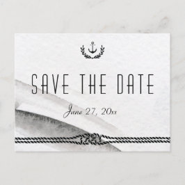 Graue und weiße nautische Save the Date Postkarten