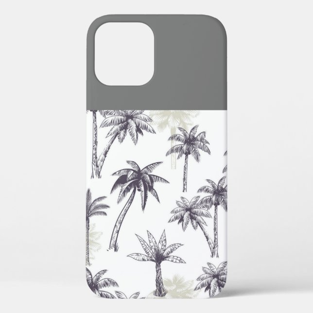 Graue und weiße Palme Case-Mate iPhone Hülle (Rückseite)