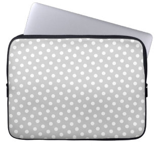 Graue und weiße Polka Dot Laptop Schlauch Laptopschutzhülle