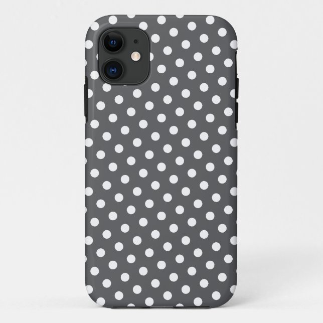Graue und weiße Polka Dot Pattern iPhone 5 Fall Case-Mate iPhone Hülle (Rückseite)
