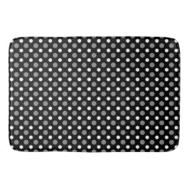 Graue und weiße Polka Dots Badematte