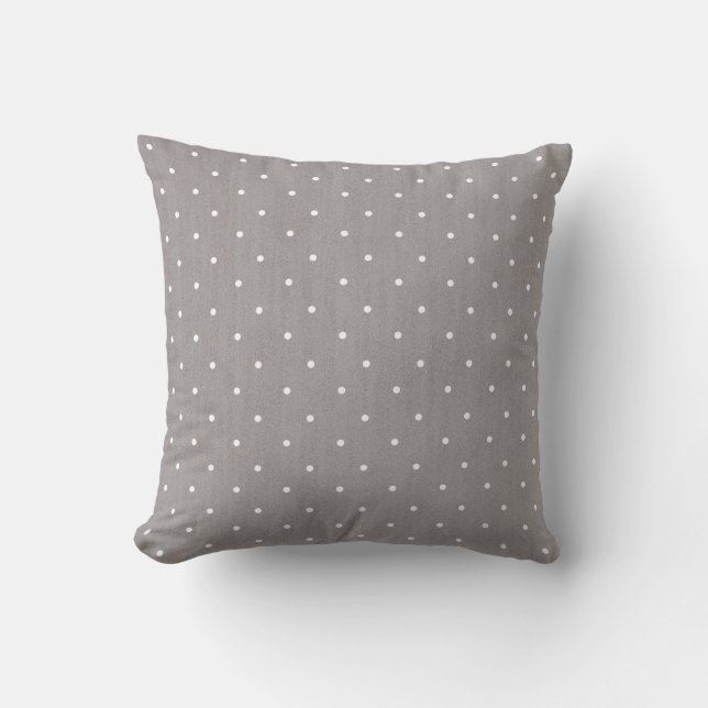 Graue und weiße Polka Dots Moderne Eleganz Kissen (Vorderseite)