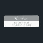 Graue und weiße Rücksendeadressen-Aufkleber<br><div class="desc">Geben Sie Ihren Briefumschlägen eine elegante Touch und machen Sie mit diesen Adressetiketten Ihre Kartenadressen zum Kinderspiel. Diese stimmen sich wunderbar mit der Shalom Star Hanukkah Urlaubskartensammlung von Parcel Studio ab. Farbe ist anpassbar.</div>