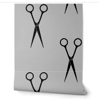 Graue und weiße Scheren Haarstickermuster
