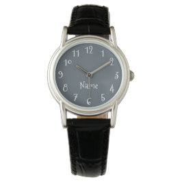 Graue und weiße Schieferziffern Armbanduhr