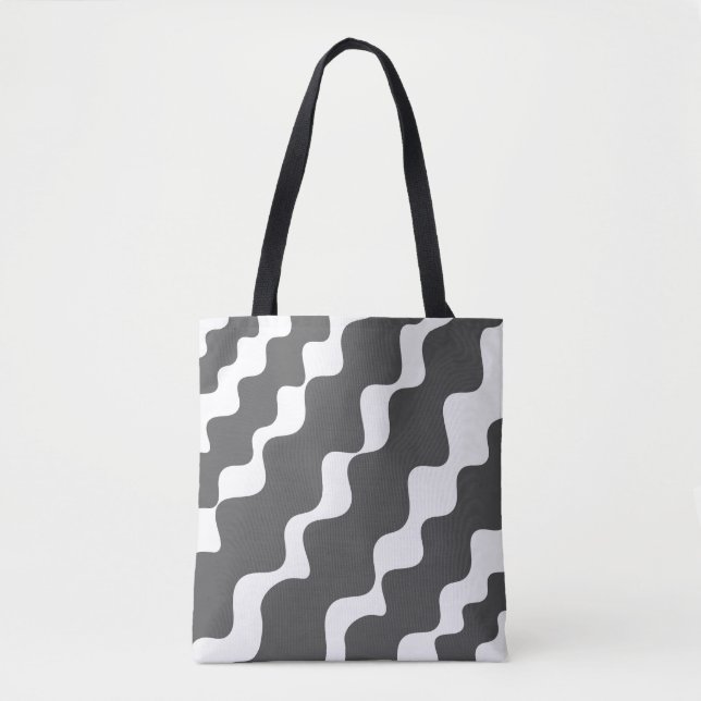 Graue und weiße Slangerwellen Tasche (Vorderseite)