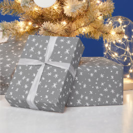 Graue und weiße Sterne Urlaub Geschenkpapier