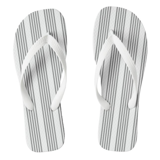Graue und weiße Streifen Flip Flops (Fußbett)