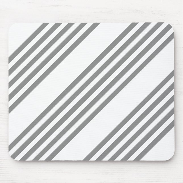Graue und weiße Streifen Mousepad (Vorne)