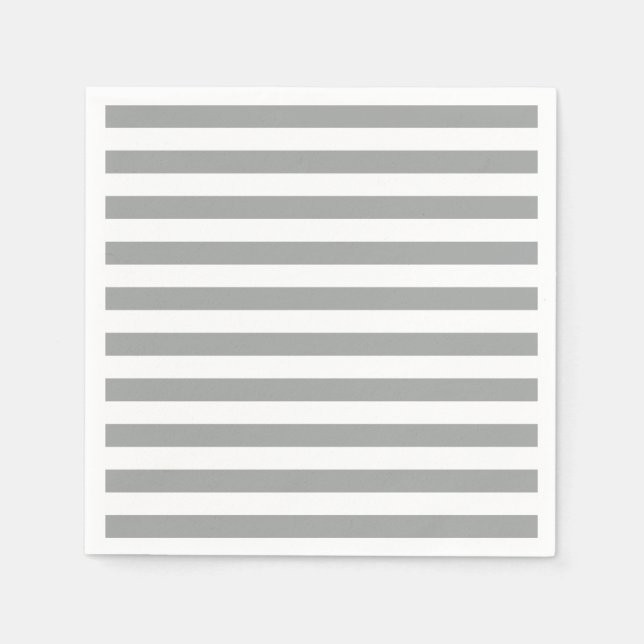 Graue und weiße Streifen Serviette (Vorderseite)